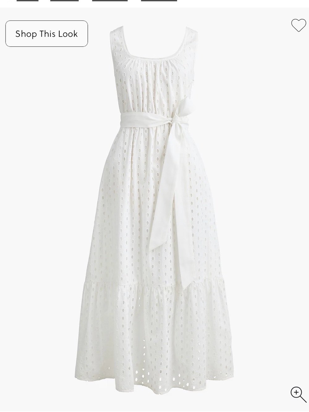 J. Crew White Eyelet Maxi Dress with Tie Waist